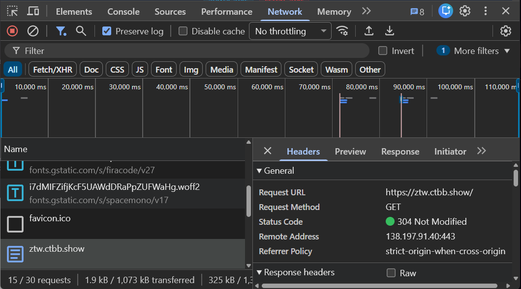DevTools Network Tab
